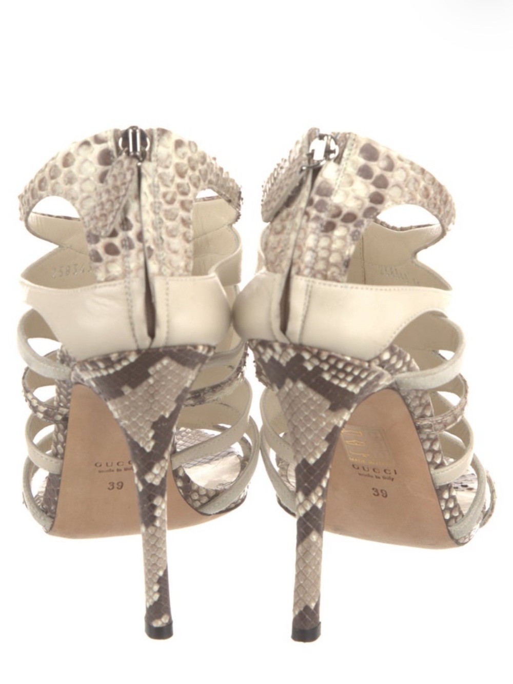 Gucci Cream Python Strappy Sandals - Picture 5 of 6